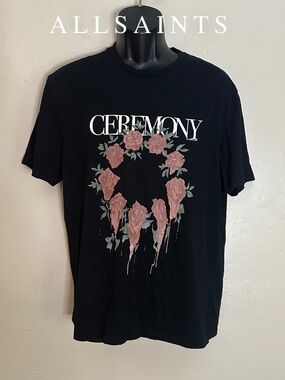 AllSaints Ceremony T Shirt Small Gently worn 100% cotton 21" armpit to armpit